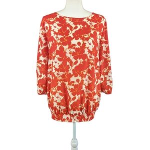 *Red & White 3/4 Sleeve Blouse